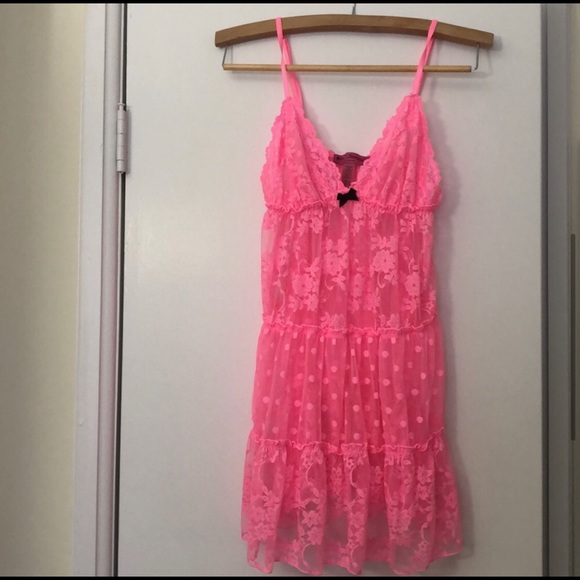 NWOT Betsy Johnson Polka Dot Pink Nightie - Picture 5 of 8